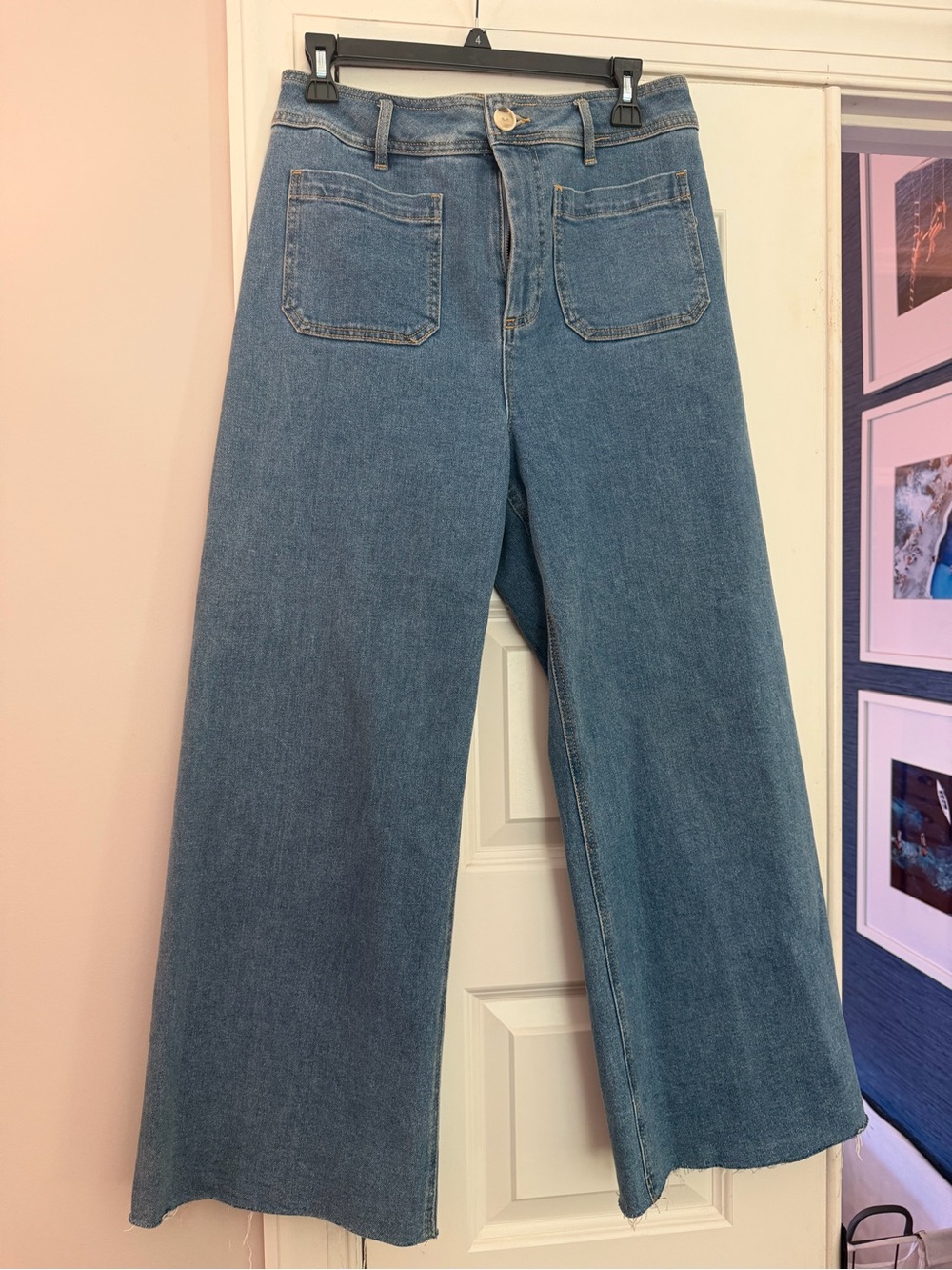 Classic High-Rise Wide-Leg Jeans in Medium Blue